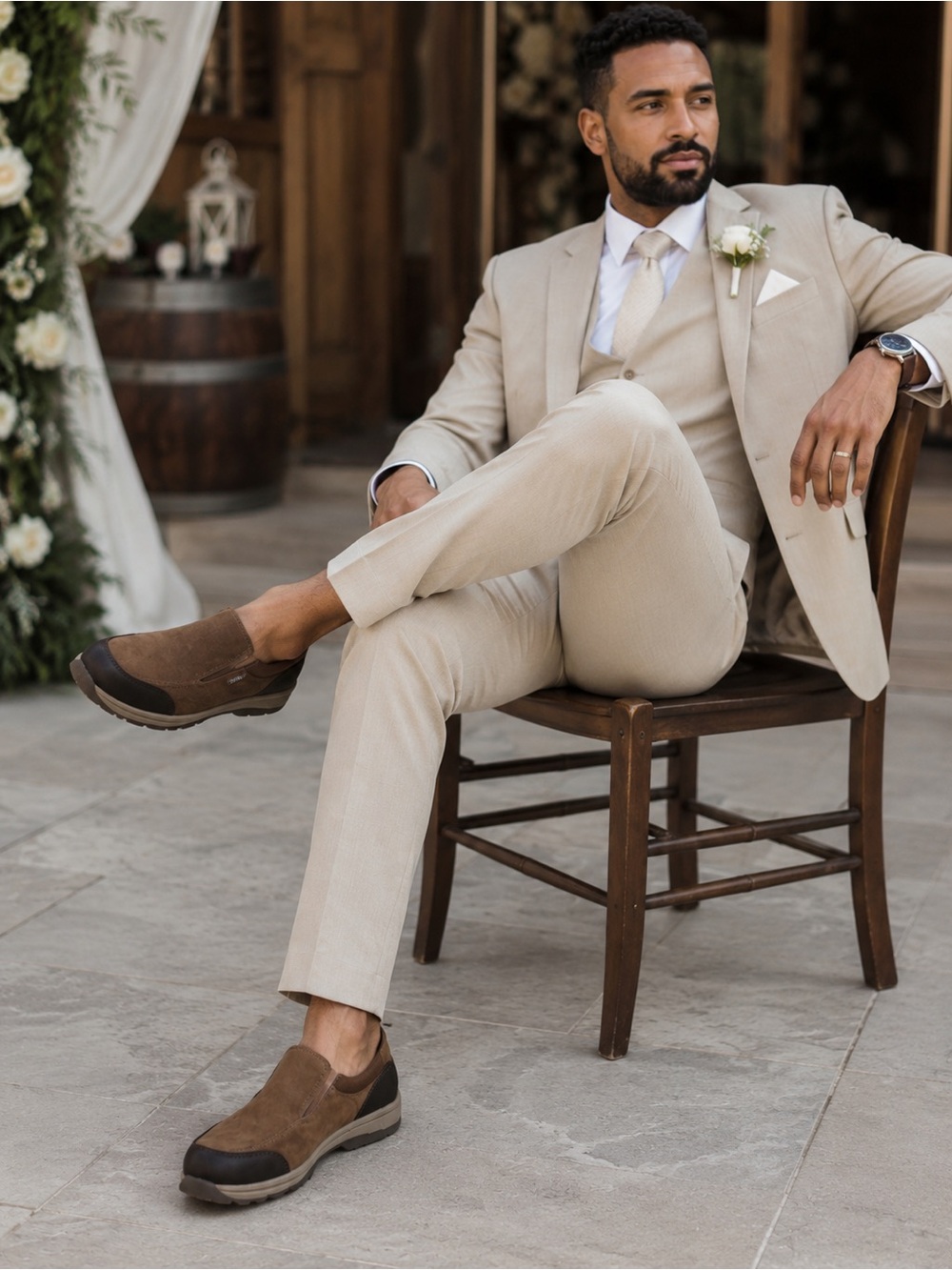 Wrangler Tan/Brown Suede Slip-On Loafers